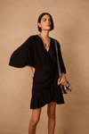 Vestido Curto Cachequer Manga Kimono