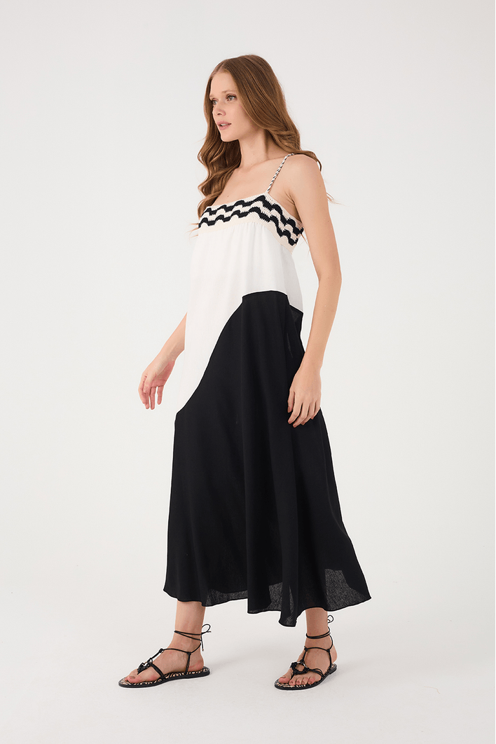 Vestido Cropped Linho Pala Crochê