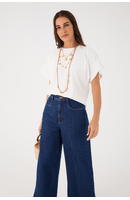 Blusa T-shirt Manga Franzida