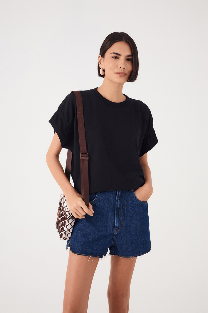 Blusa T-shirt Manga Franzida