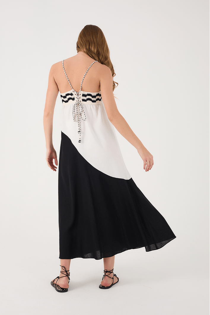 Vestido Cropped Linho Pala Crochê
