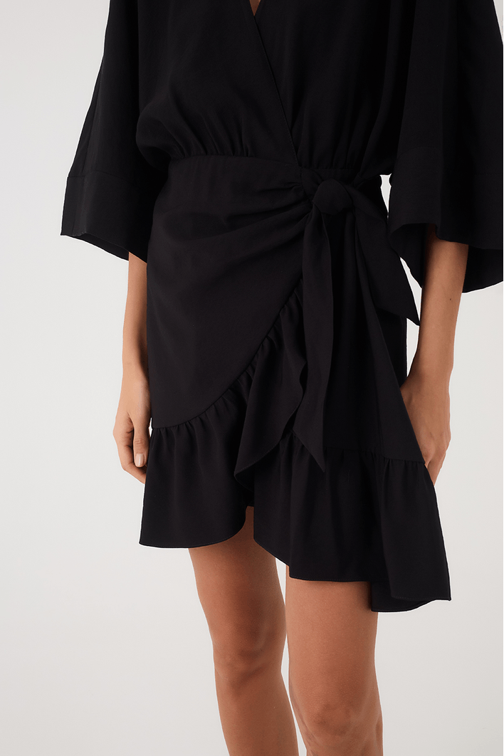 Vestido Curto Cachequer Manga Kimono