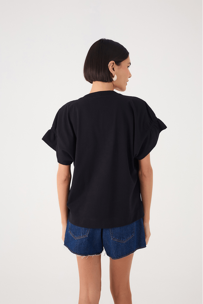 Blusa T-shirt Manga Franzida