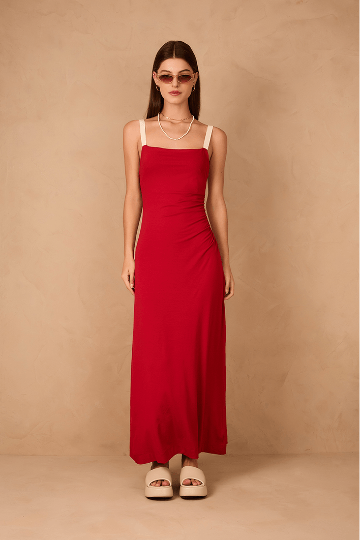 Vestido Cropped Franzido Lateral