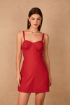 Vestido Curto Linho Recortes
