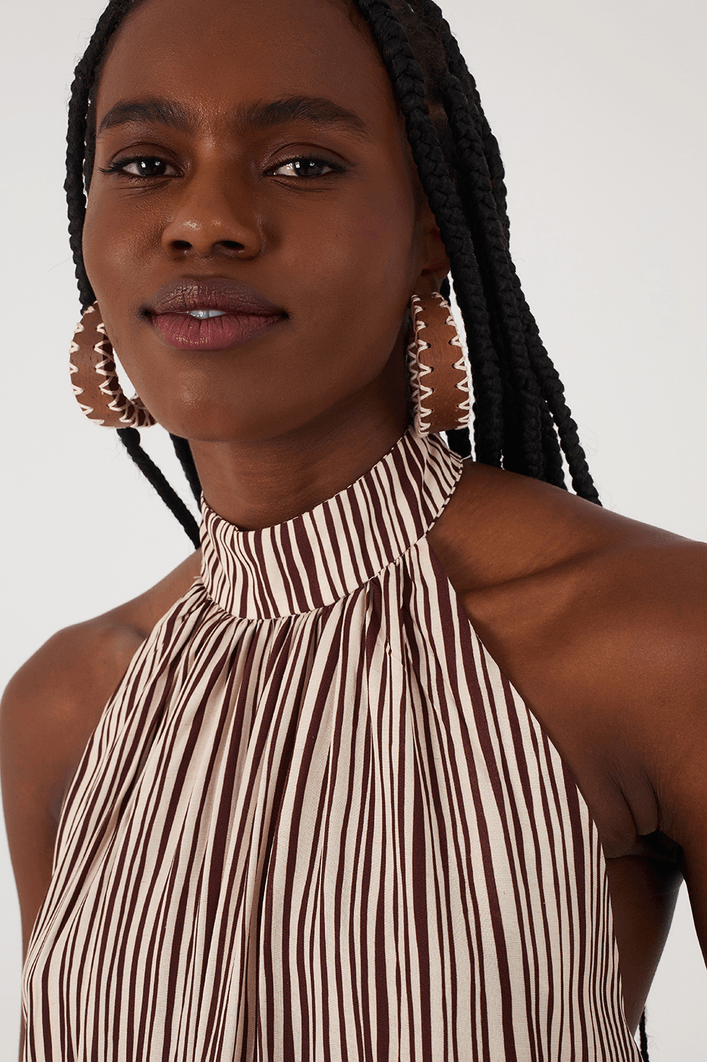 Vestido Cropped Cambraia Estampa Leme