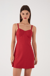 Vestido Curto Linho Recortes