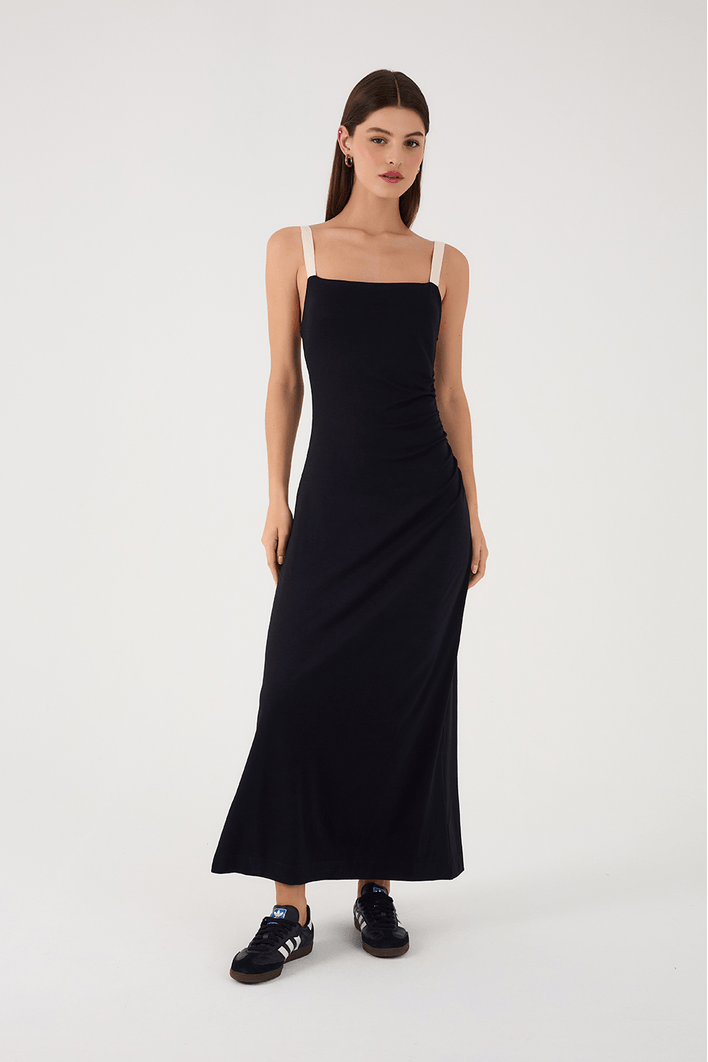 Vestido Cropped Franzido Lateral