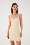 Vestido Curto Linho Recortes