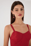 Vestido Curto Linho Recortes