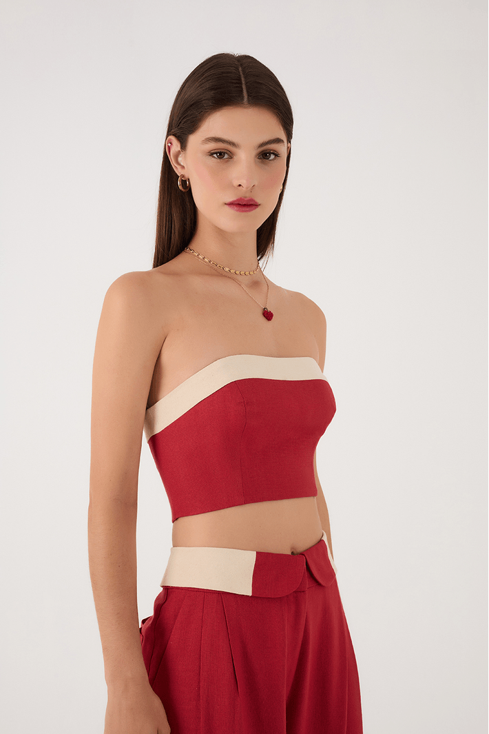 Top Cropped Linho - 02.08.3025|9804