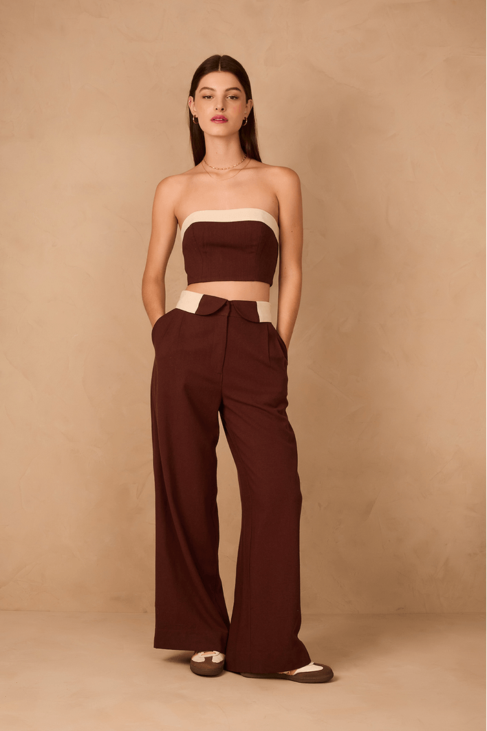 Calça Linho Cós Dobrado