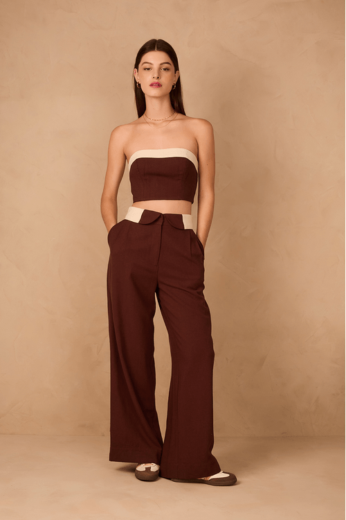 Calça Linho Cós Dobrado