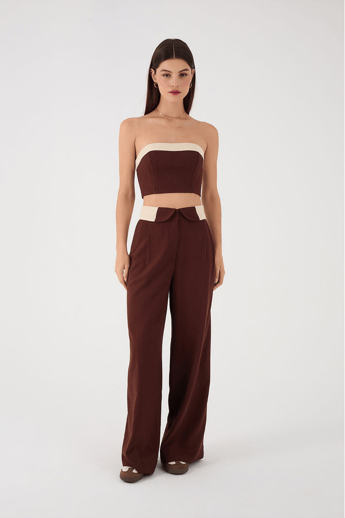 Calça Linho Cós Dobrado