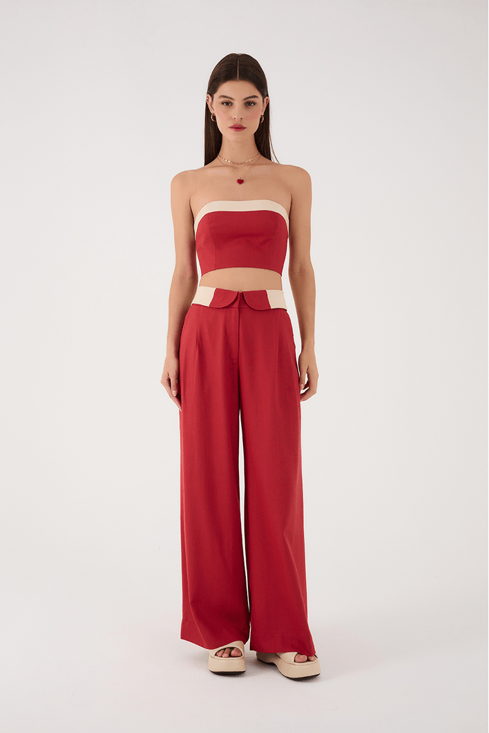 Calça Linho Cós Dobrado
