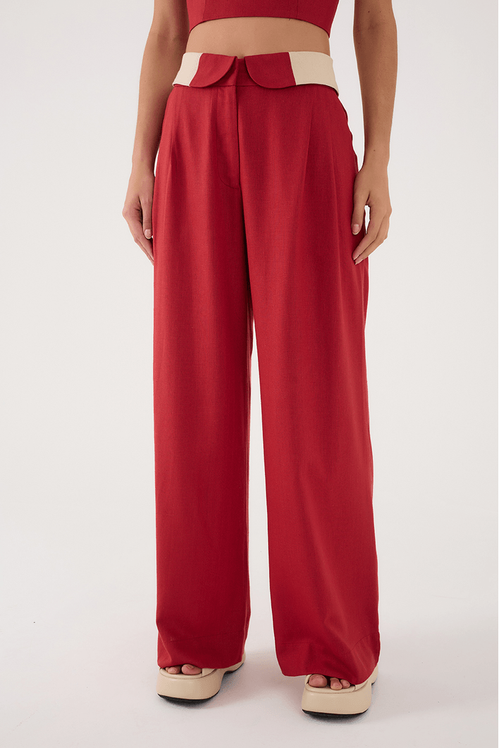 Calça Linho Cós Dobrado
