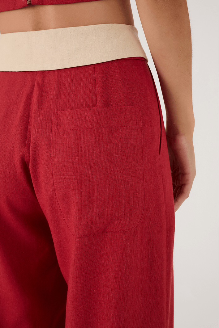 Calça Linho Cós Dobrado