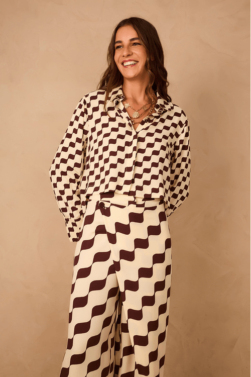Camisa Crepe Estampa Bossa Nova