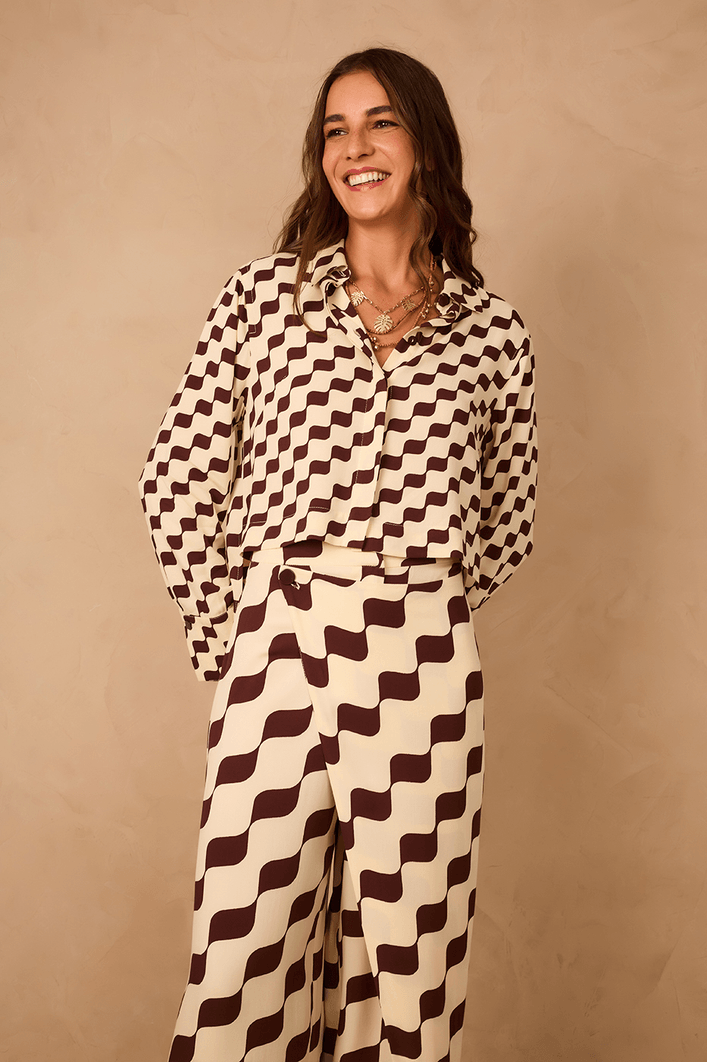Camisa Crepe Estampa Bossa Nova