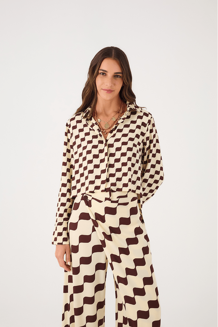 Camisa Crepe Estampa Bossa Nova