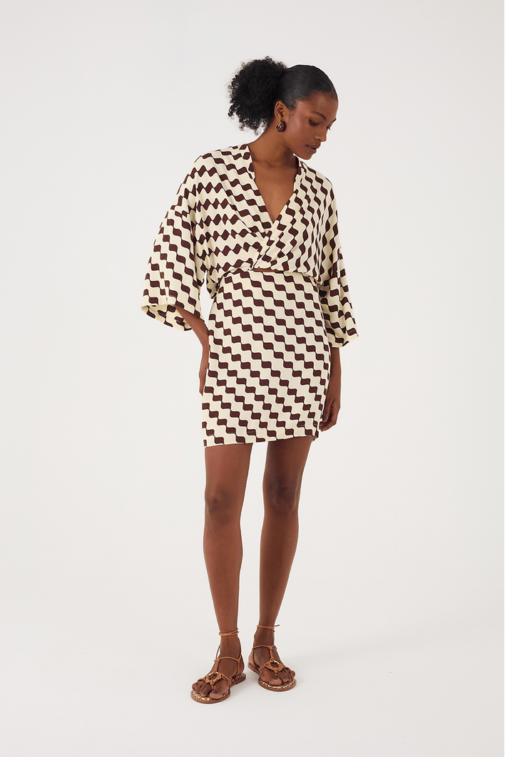 Vestido Crepe Estampa Bossa Nova