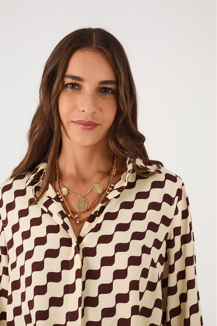 Camisa Crepe Estampa Bossa Nova