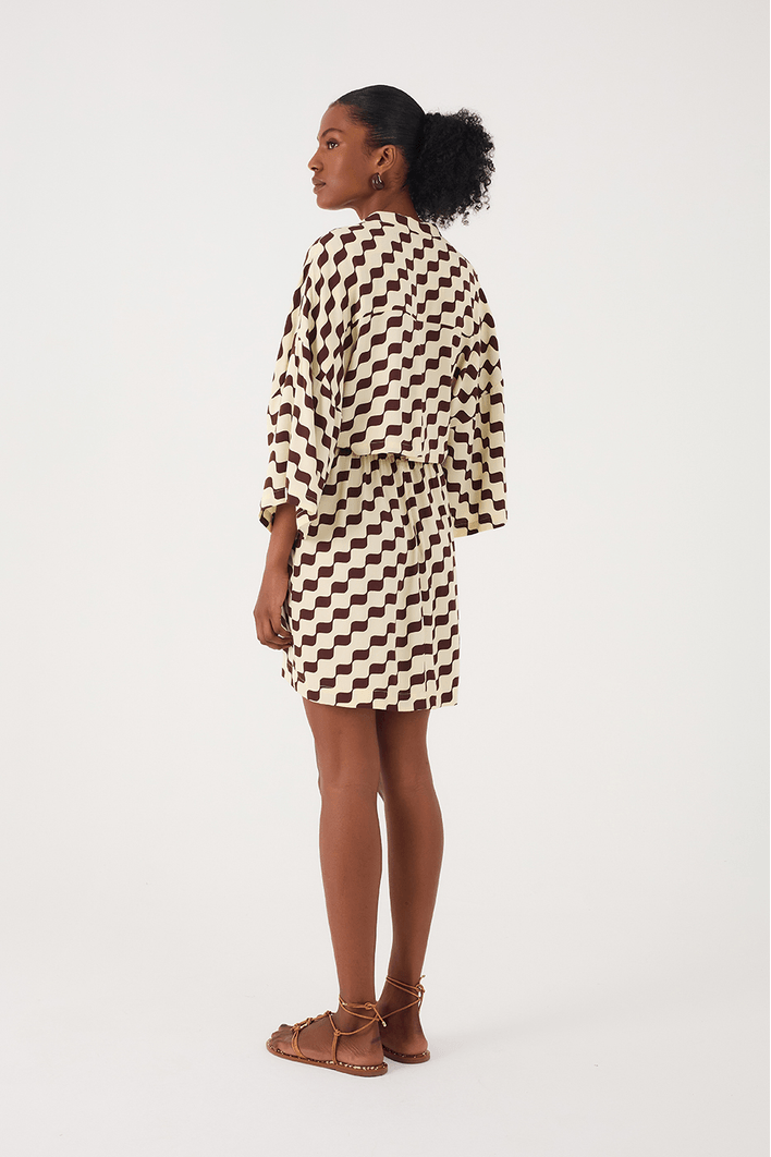 Vestido Crepe Estampa Bossa Nova