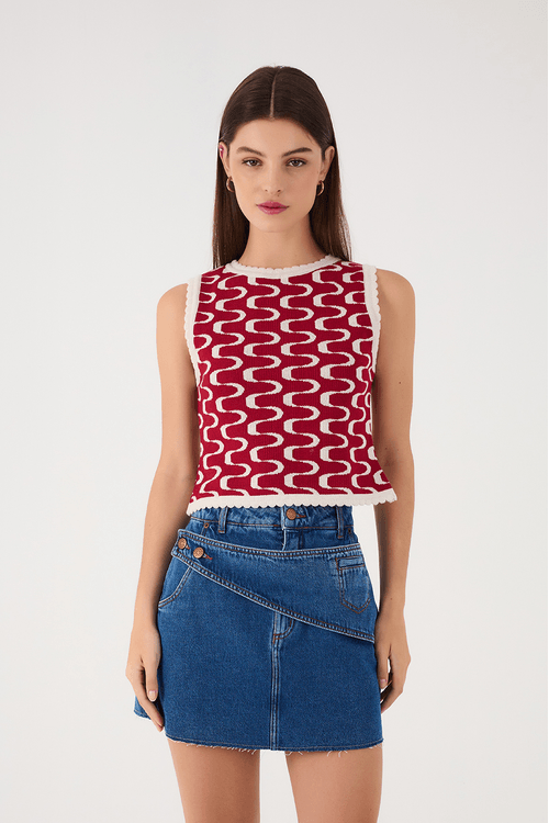 Saia Jeans Detalhe Frente