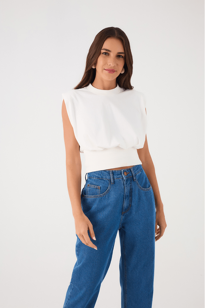 Blusa Malha Com Rib