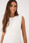 Vestido Franzido Com Ombreira