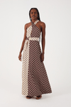 Vestido Longo Cinto Estampa Asa Delta