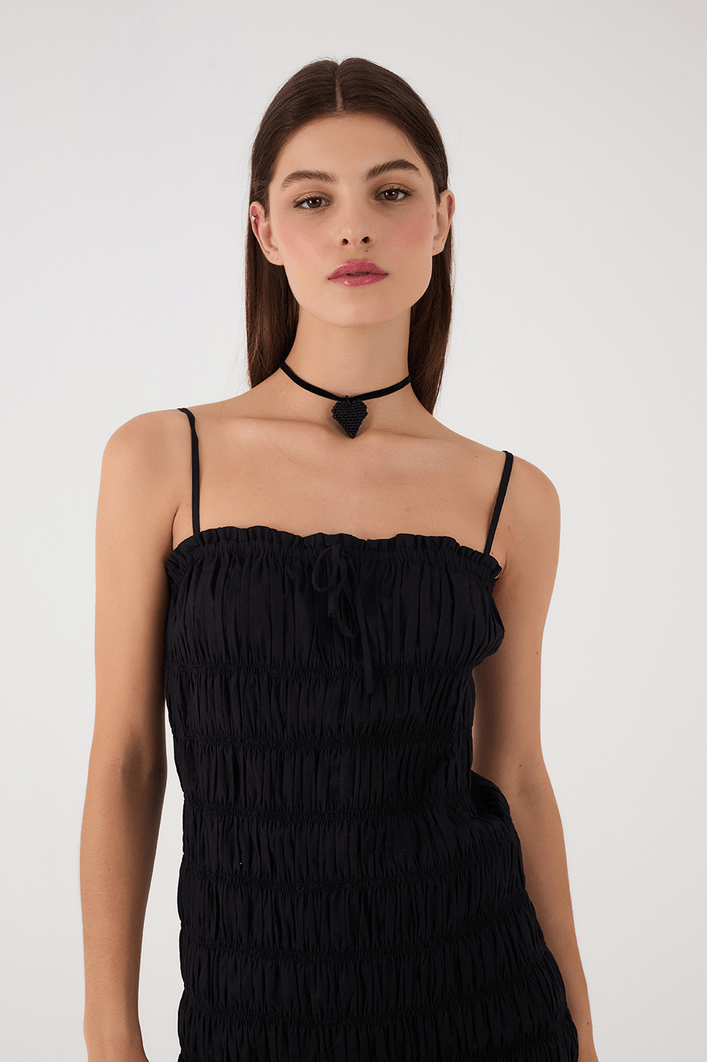 Vestido Curto Franzido