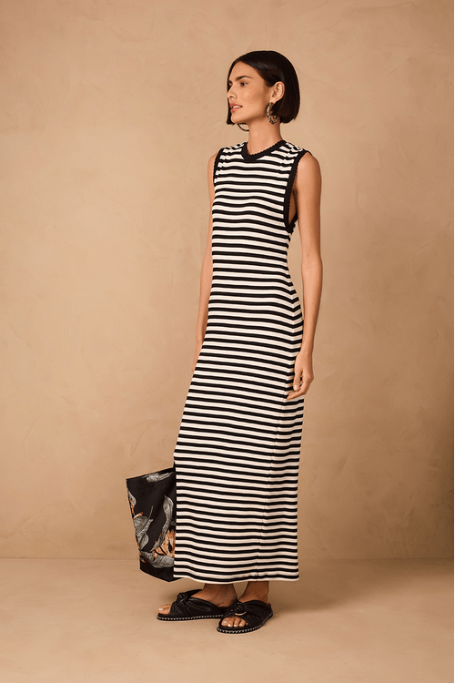 Vestido Estampa Listra P/b
