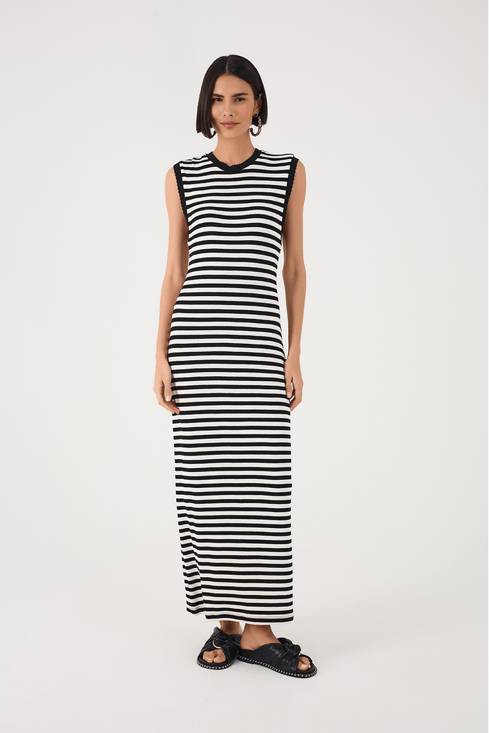 Vestido Estampa Listra P/b