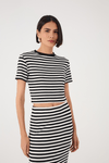 Conjunto Blusa E Saia Estampa P/b