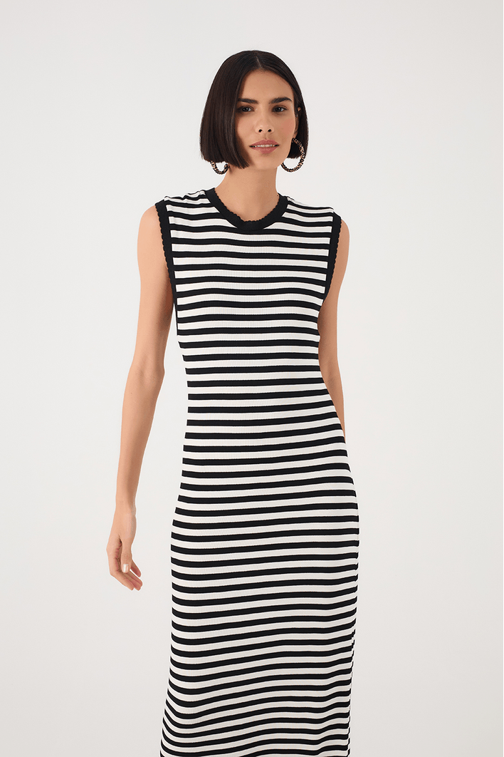 Vestido Estampa Listra P/b