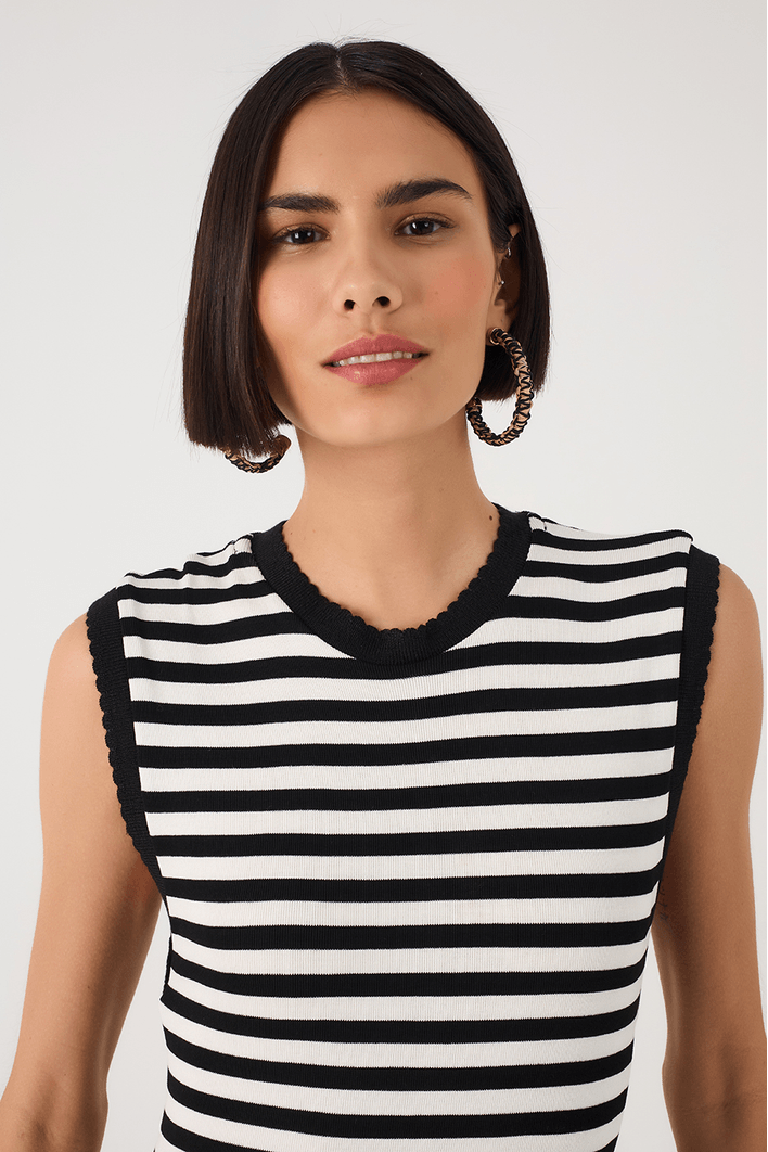 Vestido Estampa Listra P/b