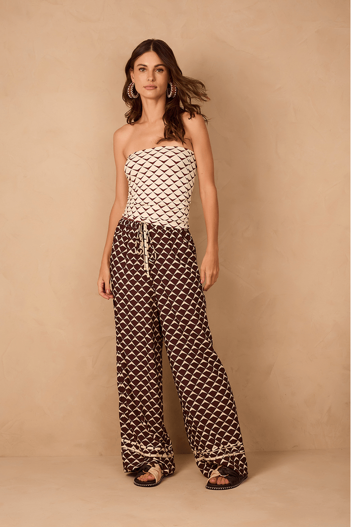 Calça Cós Elástico Estampa Asa Delta
