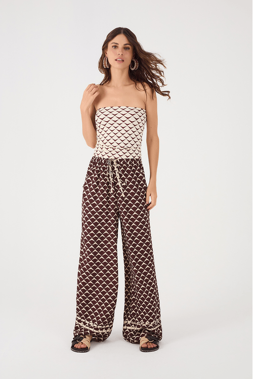 Calça Cós Elástico Estampa Asa Delta