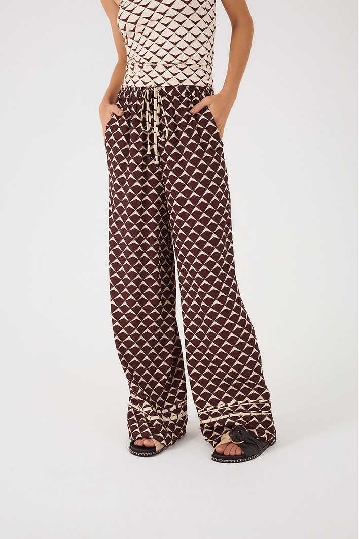 Calça Cós Elástico Estampa Asa Delta