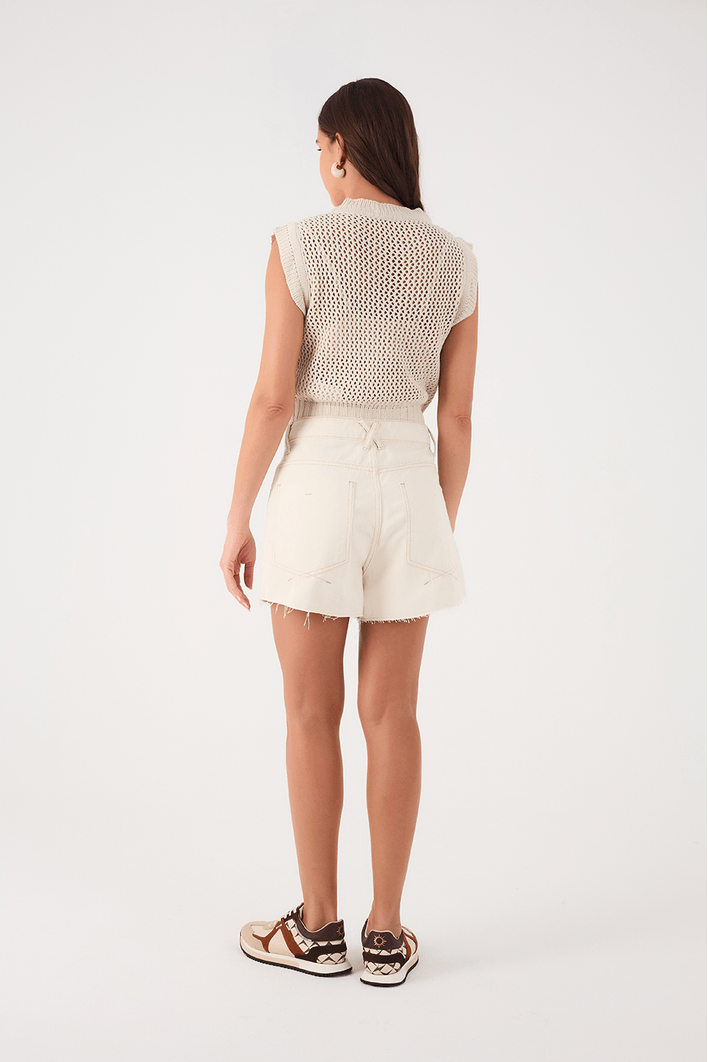 Short Sarja Bolso Pesponto