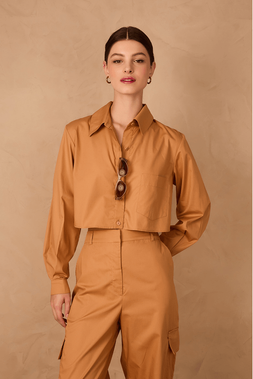 Camisa Cropped Algodão
