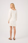Vestido Curto Linho Bordado Lurex Sol