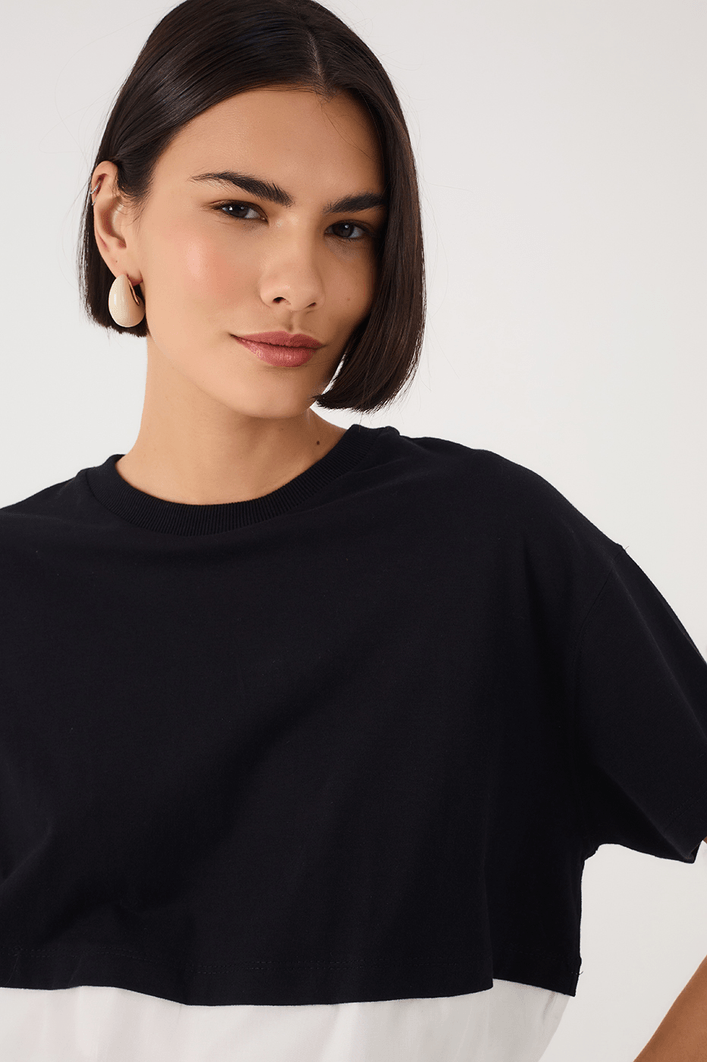 T-shirt Com Tecido Franzido