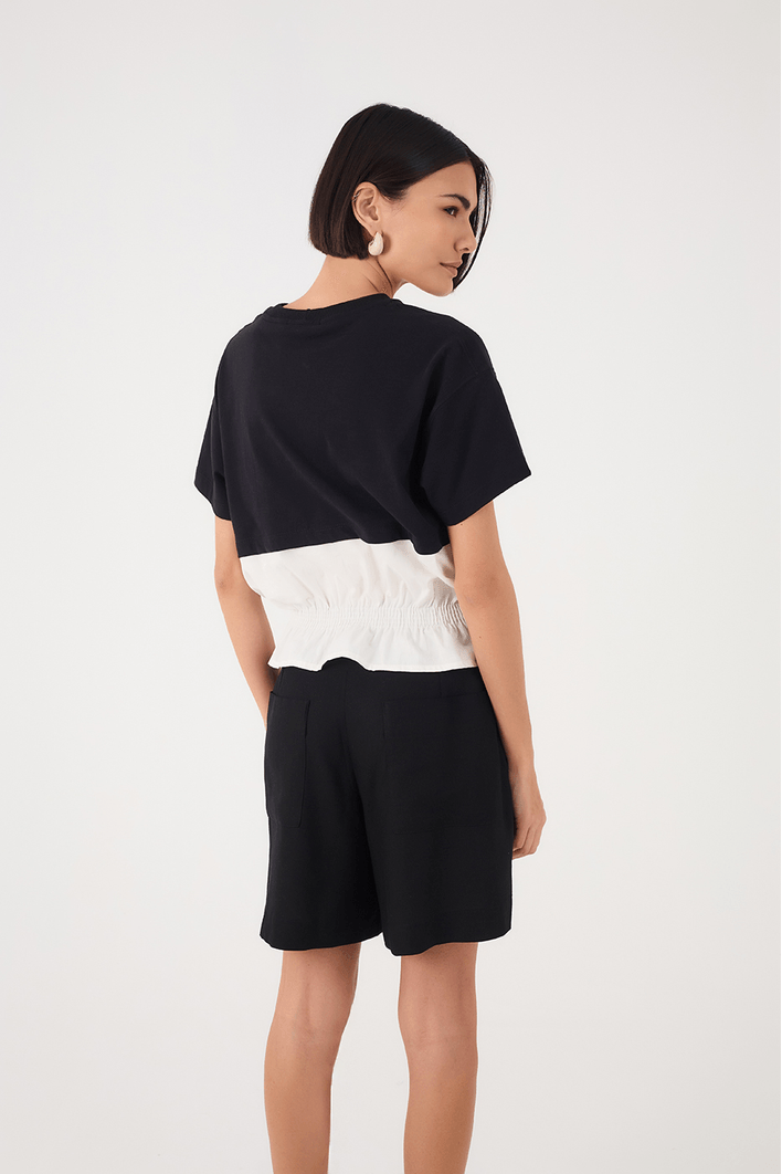 T-shirt Com Tecido Franzido