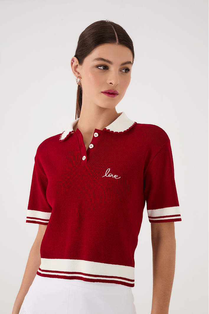 Polo Tricot Bordada