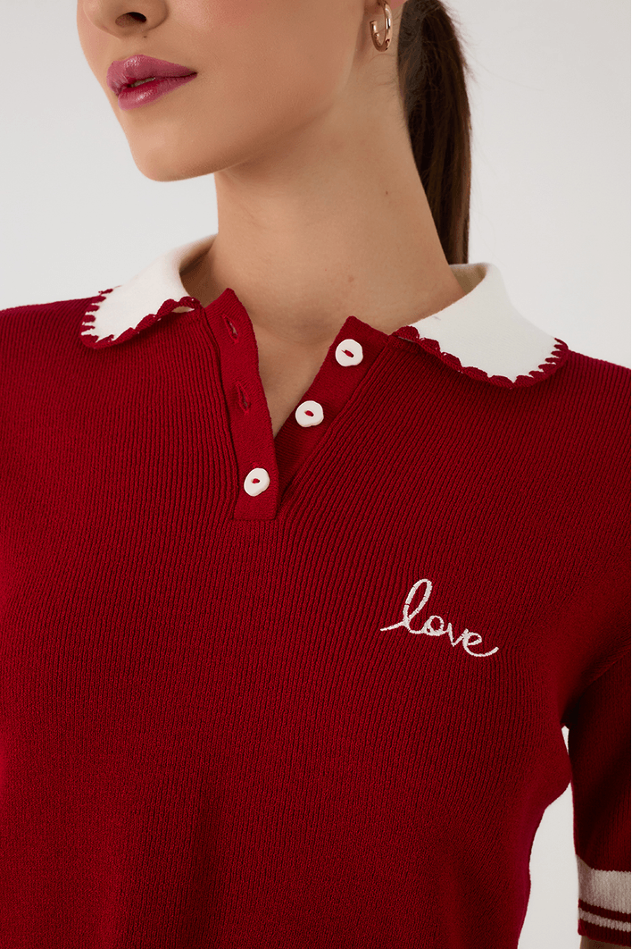 Polo Tricot Bordada