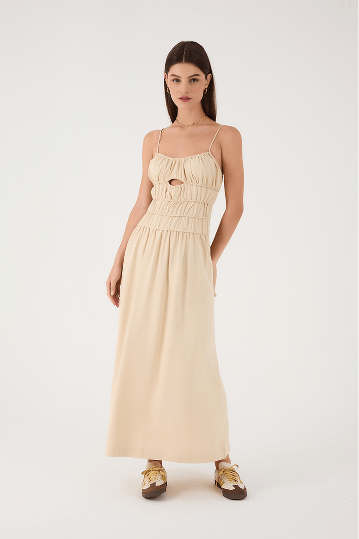 Vestido Cropped Linho Franzidos