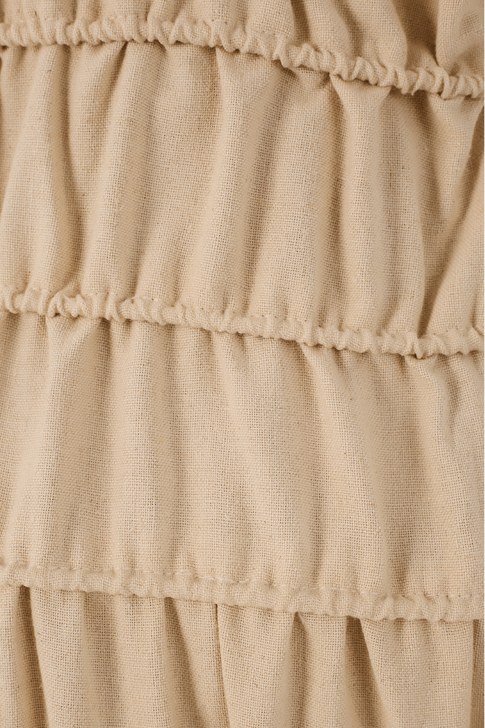 Vestido Cropped Linho Franzidos