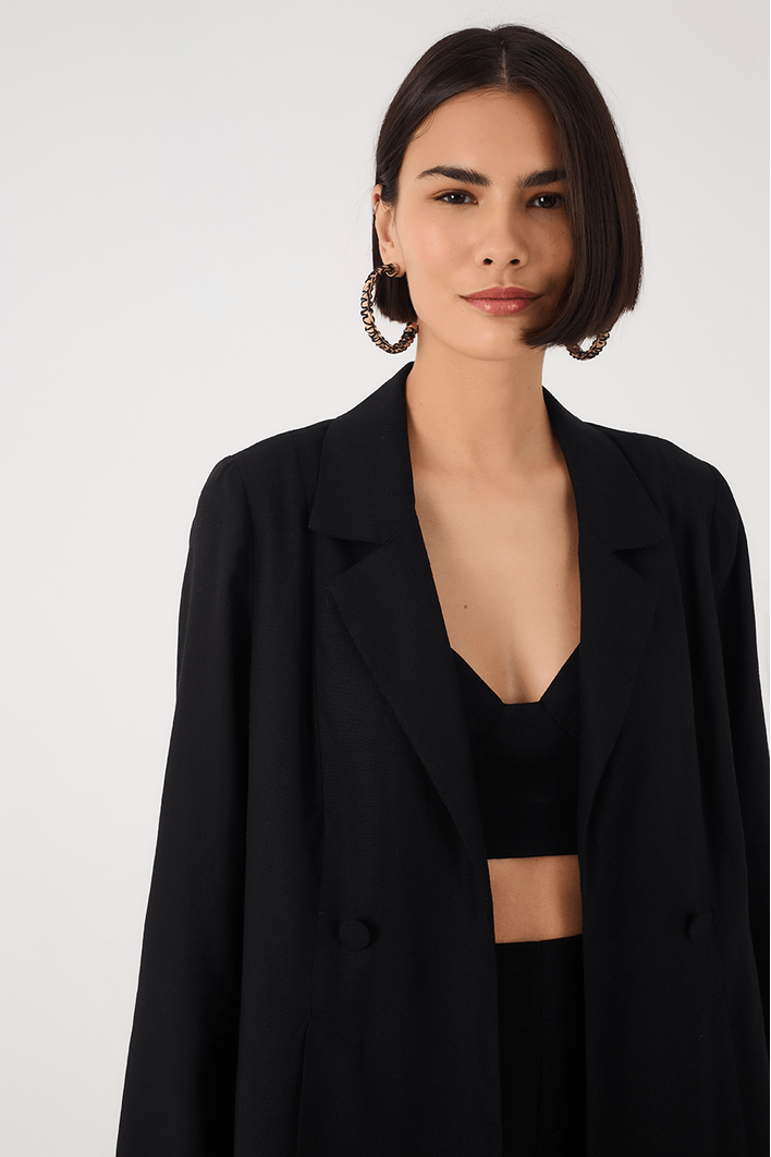 Blazer Linho Fendas